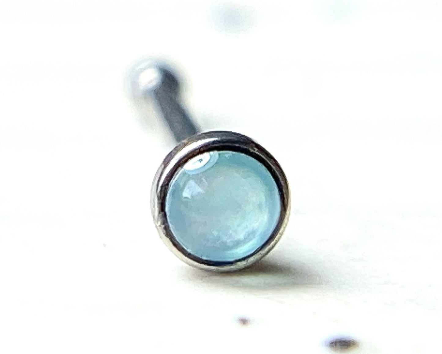 1pc Illuminating Stone Nose Bone Stud Ring Nostril Piercing Jewelry 20g