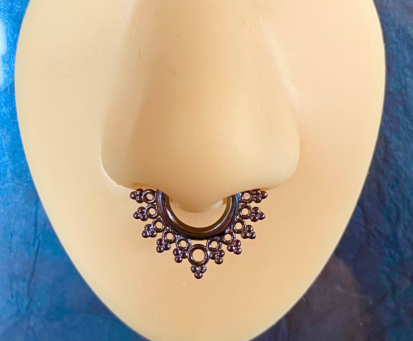 1pc Lacey Edge Design Septum Clicker 316L Surgical Steel 14g or 16g Nose Ring