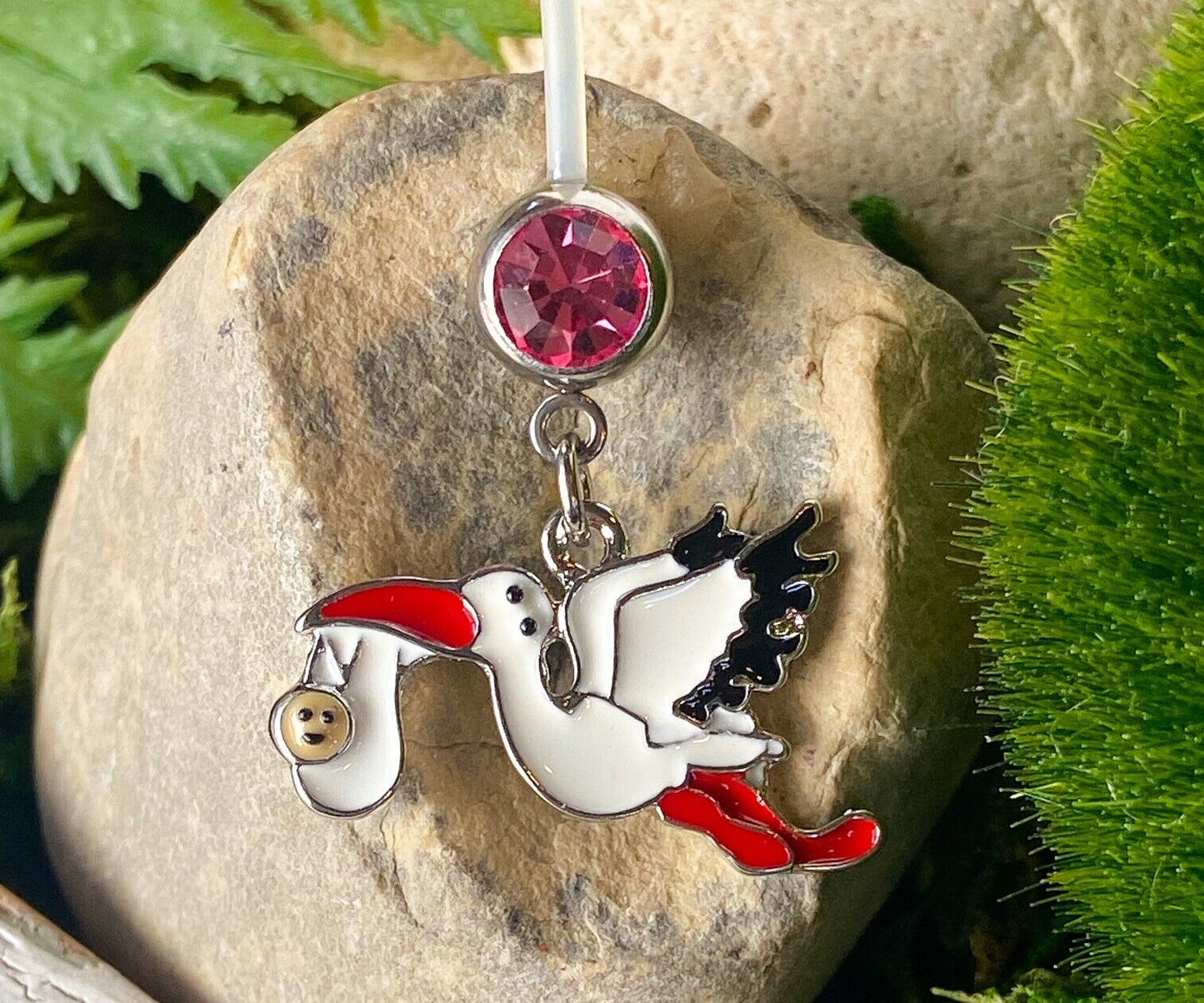 2" Bioflex Pregnancy Belly Ring Delivery Stork Maternity Navel Naval