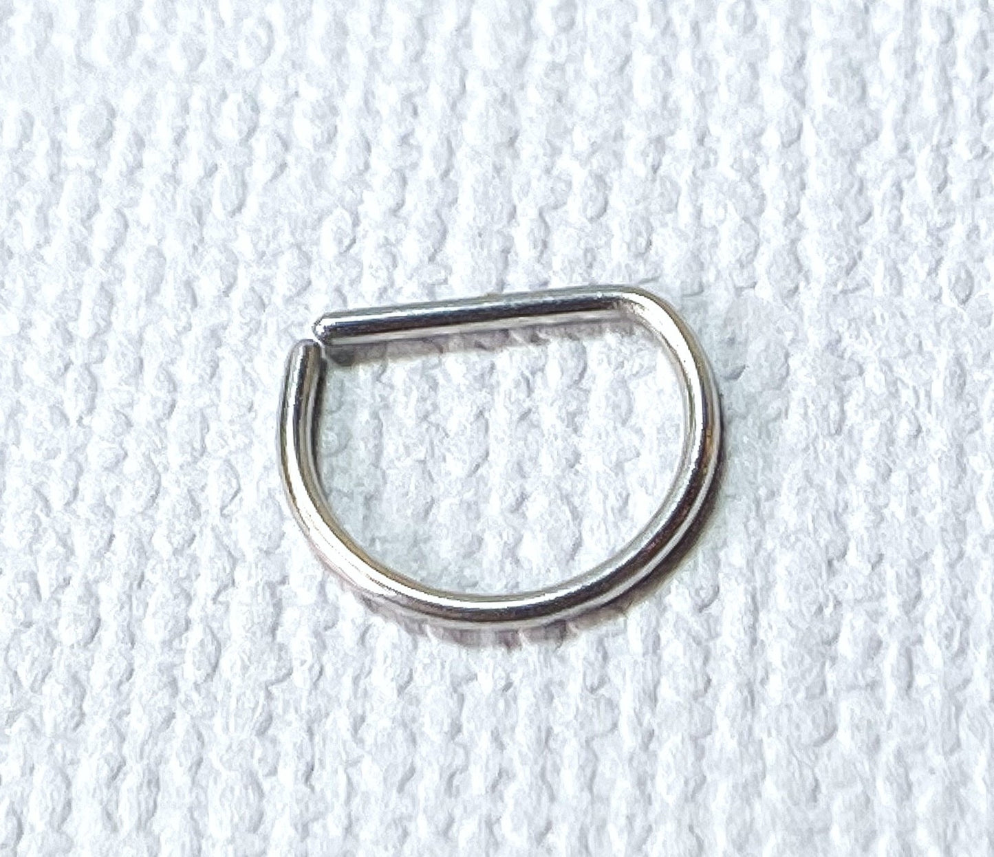 D-Shaped Titanium 20g Cartilage Rook Daith Helix Tragus Septum Nose Hoop Ring