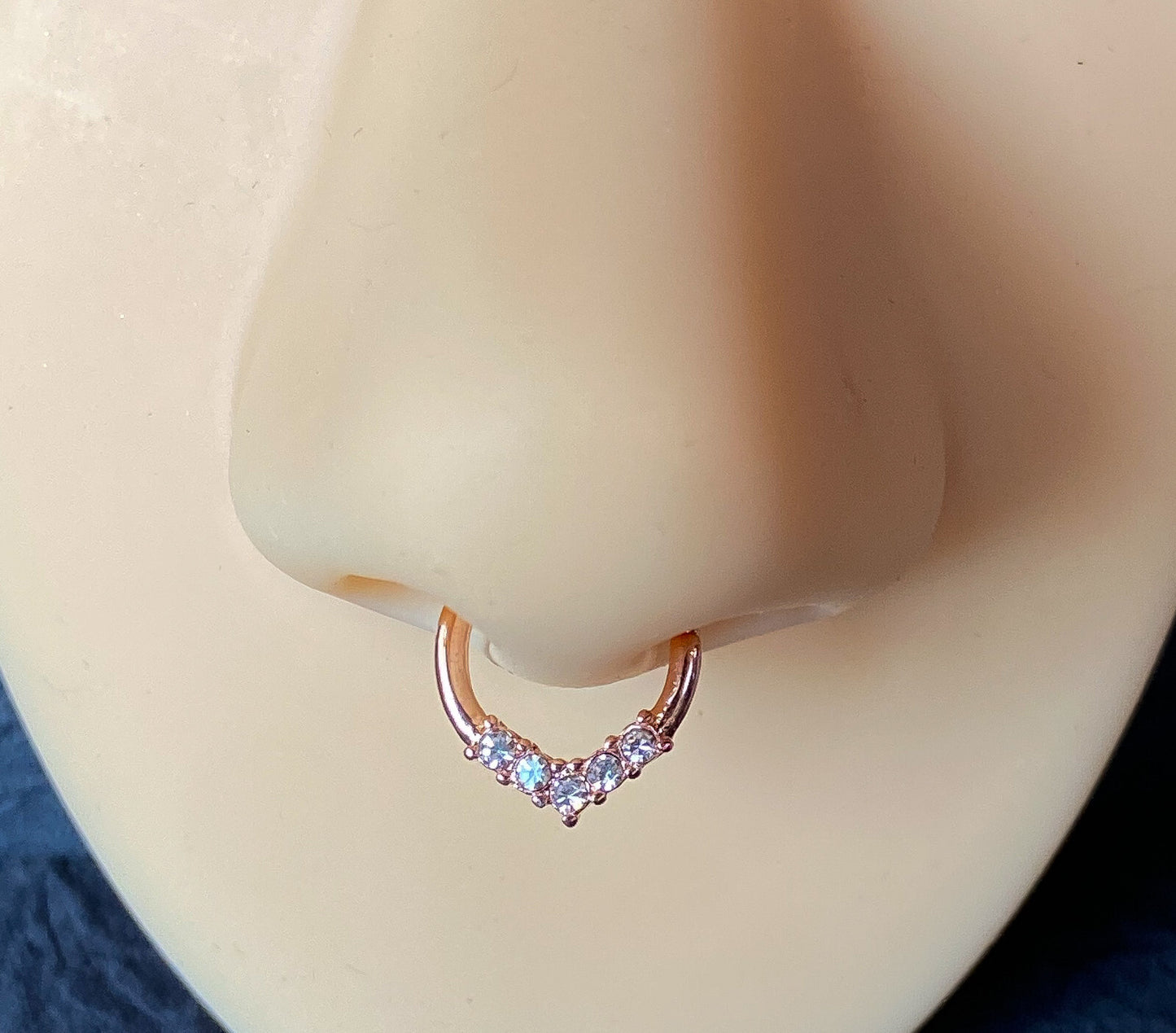 1pc V-Shaped CZ Gems Bendable Hoop Ring Septum Daith Rook Tragus Ear Cartilage