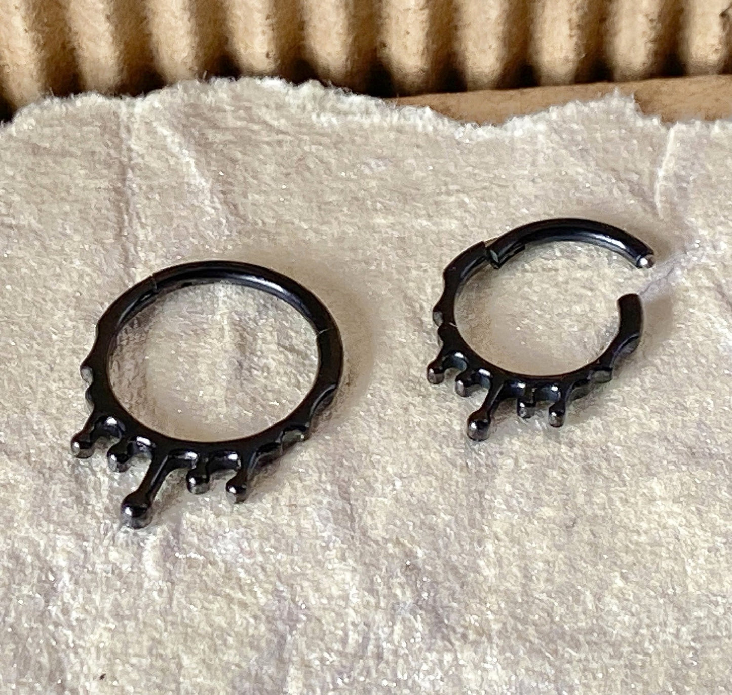 1pc Dripping Style Hinged Segment Ring Septum Clicker Hoop 316L Surgical Steel
