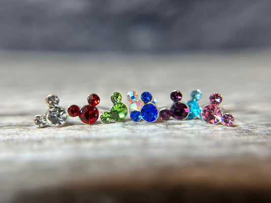1pc Mouse Gem Nose Ring Stud Bone 20g Nostril Piercing Jewelry
