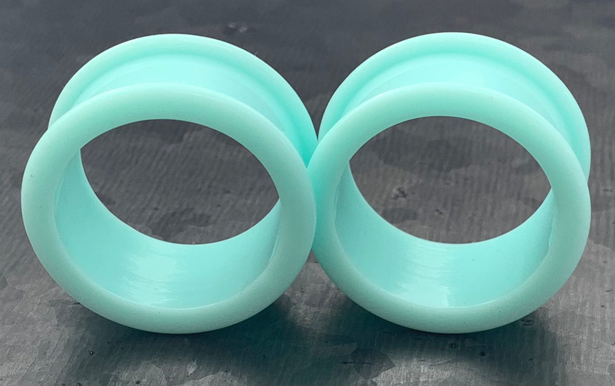 PAIR of Beautiful Organic Turquoise Stone Double Flare Tunnels Plugs - Israel PAIR of Beautiful Organic Turquoise Stone Double Flare Tunnels Plugs - Israel