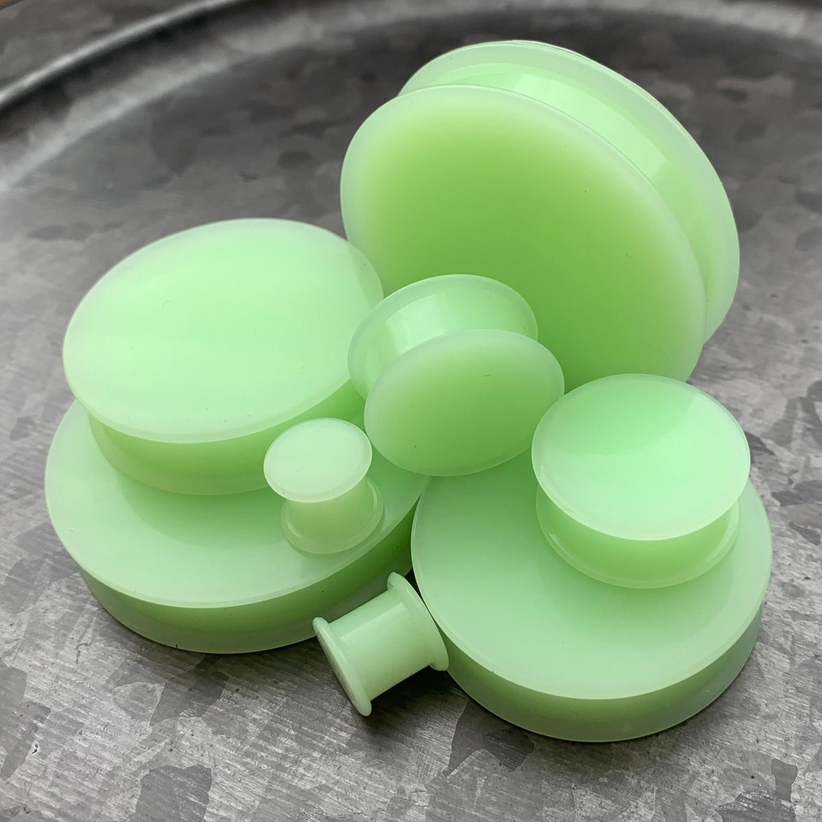PAIR of Stunning Glow in the Dark Solid Silicone Double Flare Plugs - Gauges 2g (6mm) up to 2" (51mm) available!