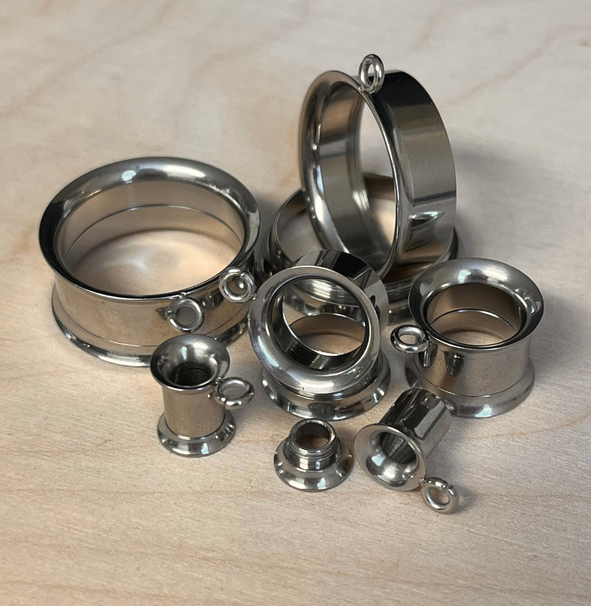 PAIR of Beautiful Add-Your-Own-Design Dangle Internally Threaded Double Flare Tunnels/Plugs - Gauges 2g (6mm) thru 1" (25mm) available!