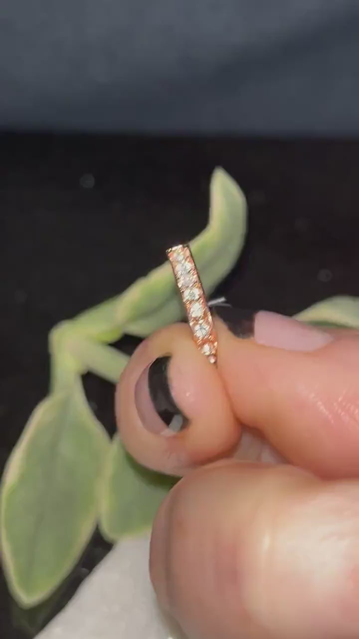 1 Piece Brilliant Channel Set CZ Gem Nose Crawler L-Bend Nose Ring/Stud - 18g or 20g - Silver, Gold and Rose Gold Available!