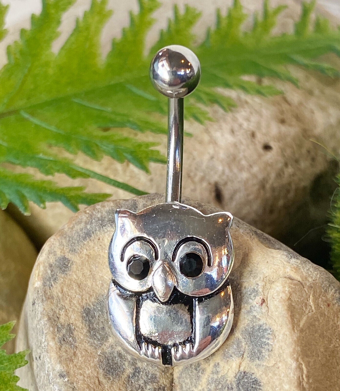 Night Owl Belly Ring Navel Piercing Pierced Naval Body Jewelry