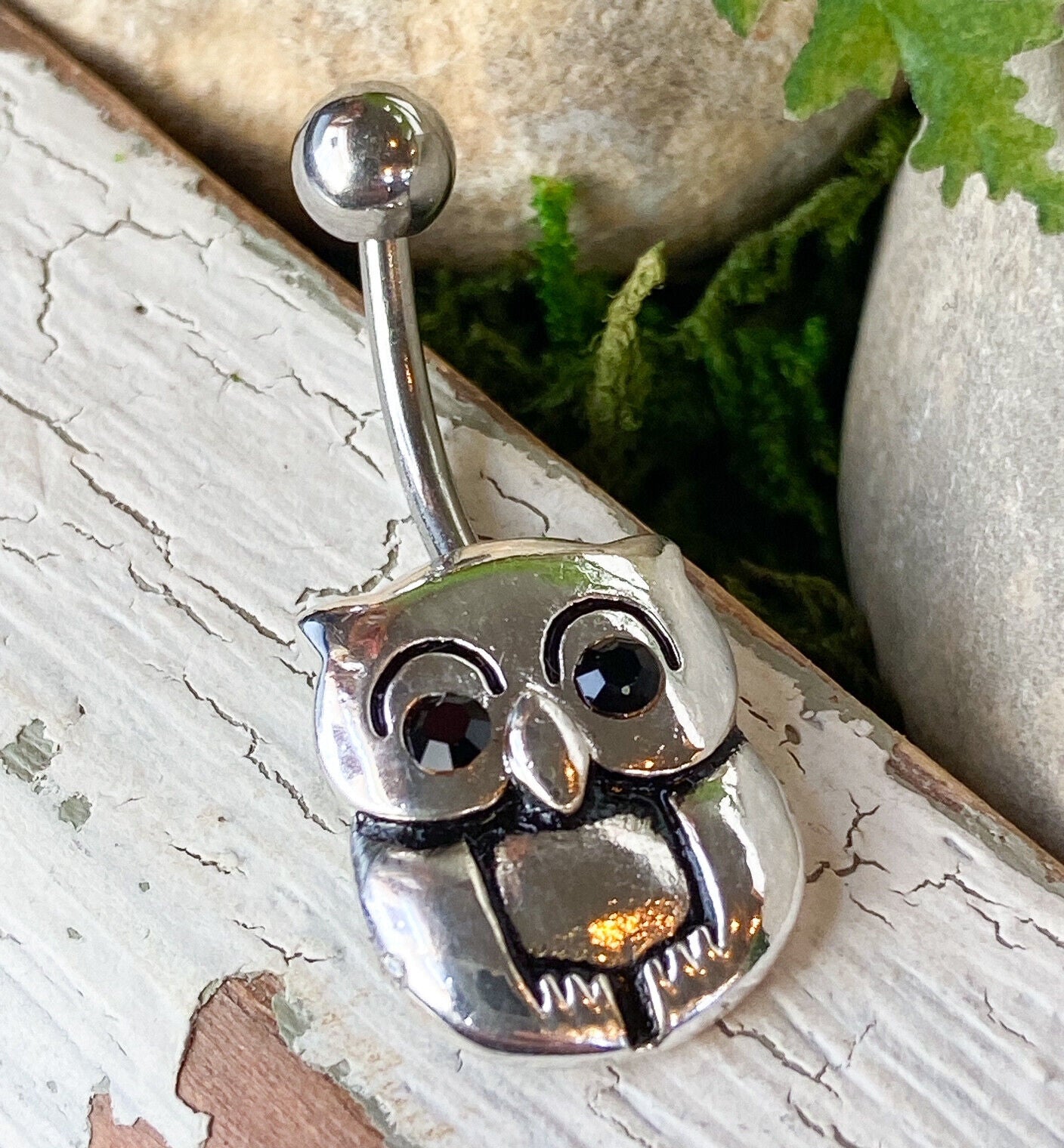 Night Owl Belly Ring Navel Piercing Pierced Naval Body Jewelry