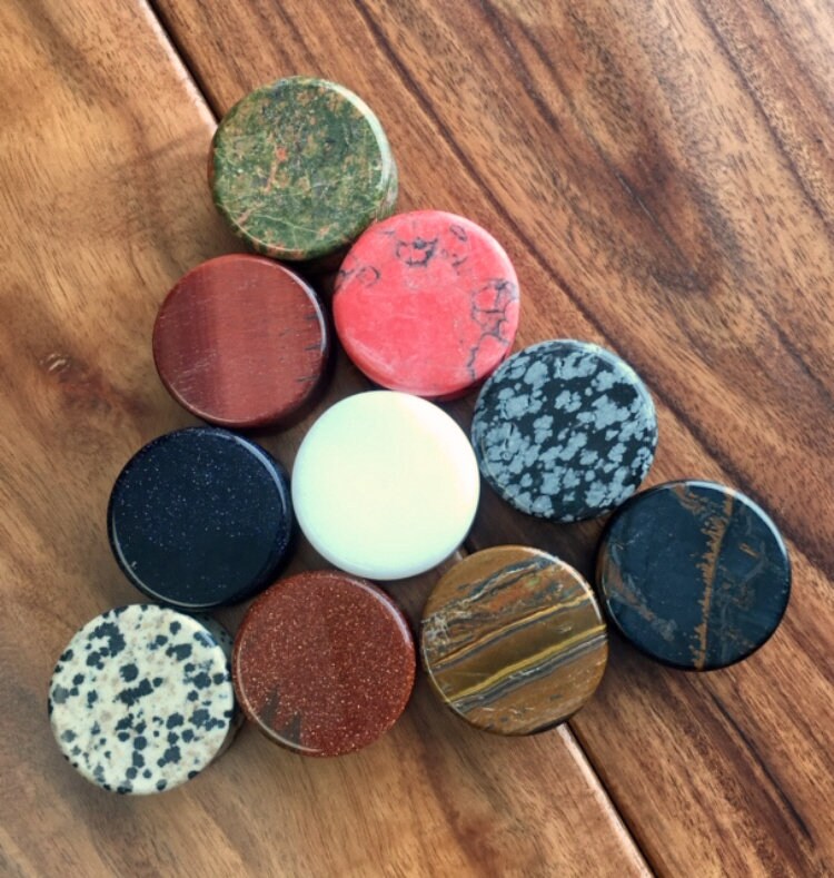 ALL 10 PAIR of Organic Double Flare Stone Plugs - Value Pack - Gauges 8g (3mm) through 1" (25mm) available!