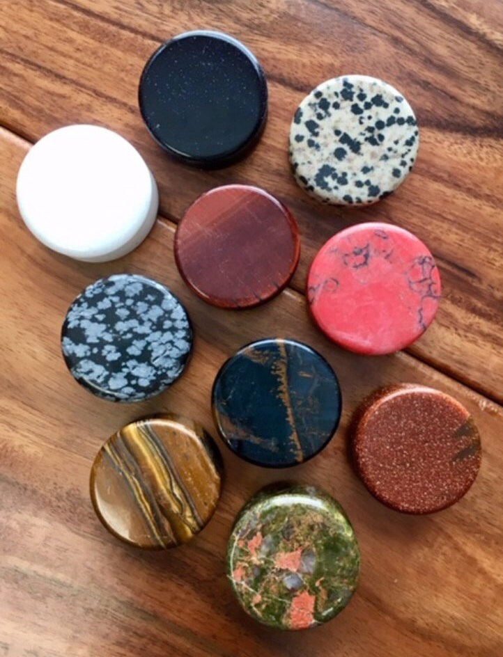 ALL 10 PAIR of Organic Double Flare Stone Plugs - Value Pack - Gauges 8g (3mm) through 1" (25mm) available!