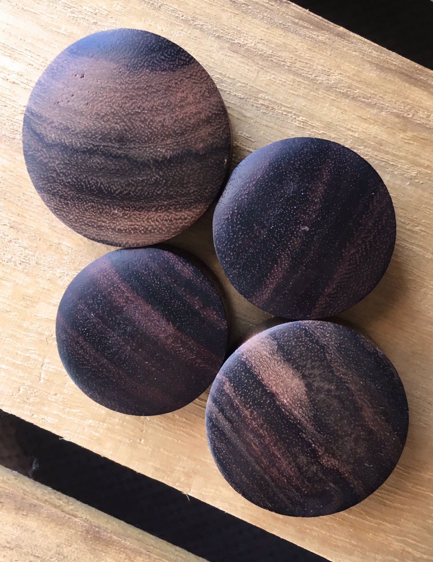 PAIR of Organic Brown Sono Wood Plugs - Gauges 2g (6mm) up to 2" (50mm) available!