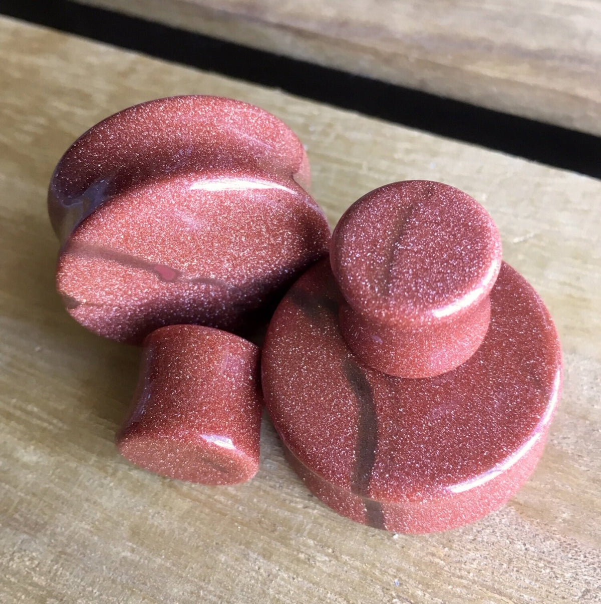PAIR of Stunning Organic Gold Sandstone Stone Plugs - Gauges 8g (3mm) up to 1&1/2" (38mm) available!