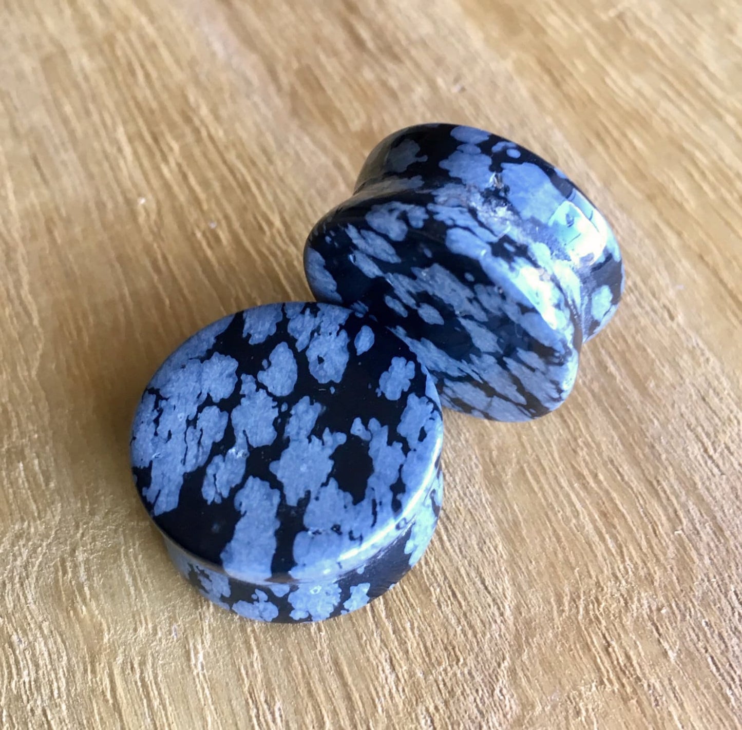 PAIR of Stunning Black Obsidian Organic Stone Plugs - Gauges 8g (3mm) up to 1" (25mm)