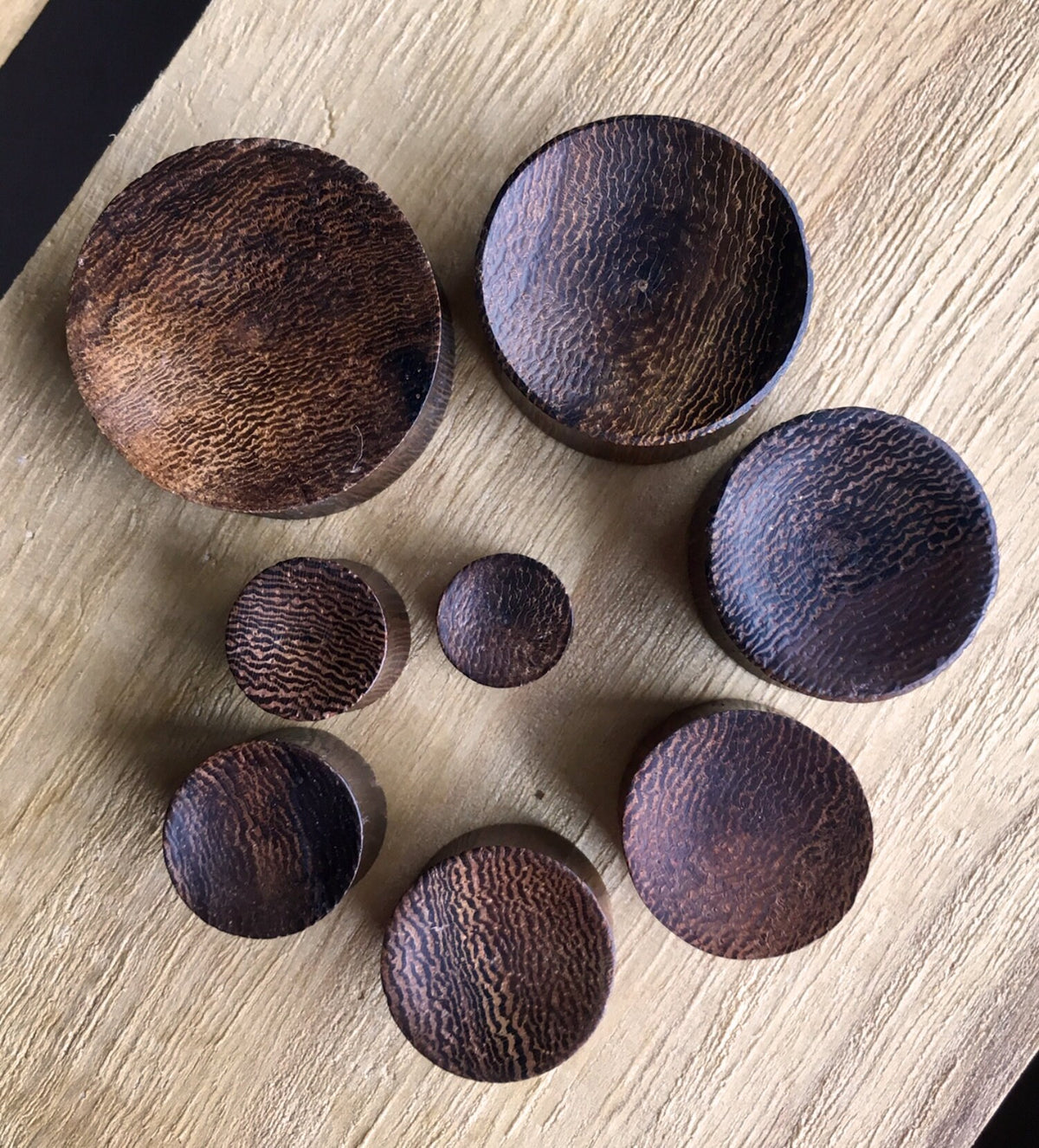 PAIR of Unique Concave Snake Wood Organic Double Flare Plugs - Gauges 0g (8mm) up to 1" (25mm) available!