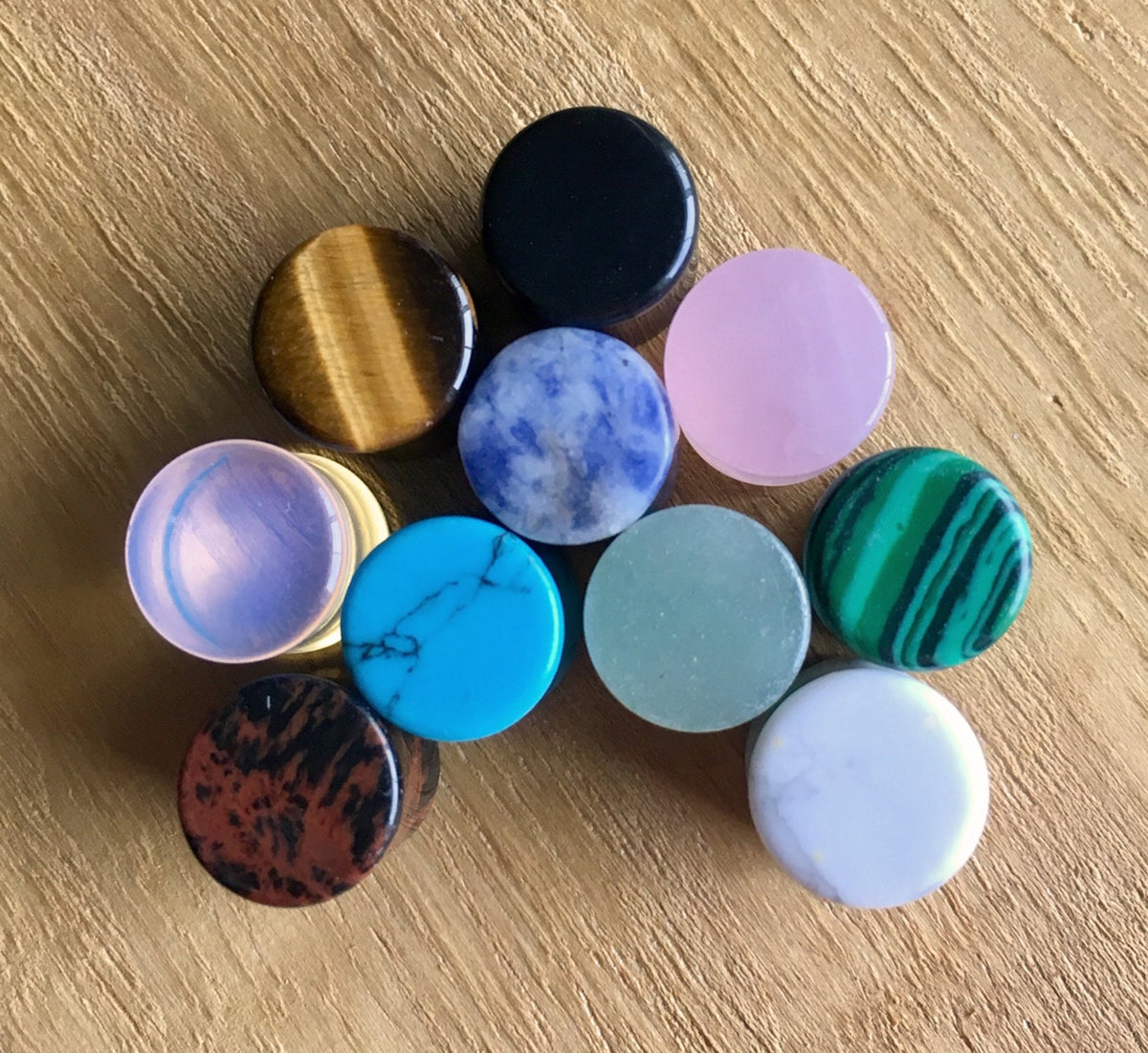 ALL 10 PAIR of Organic Double Flare Stone Plugs - Value Pack - Gauges 6g (4mm) through 1" (25mm) available!