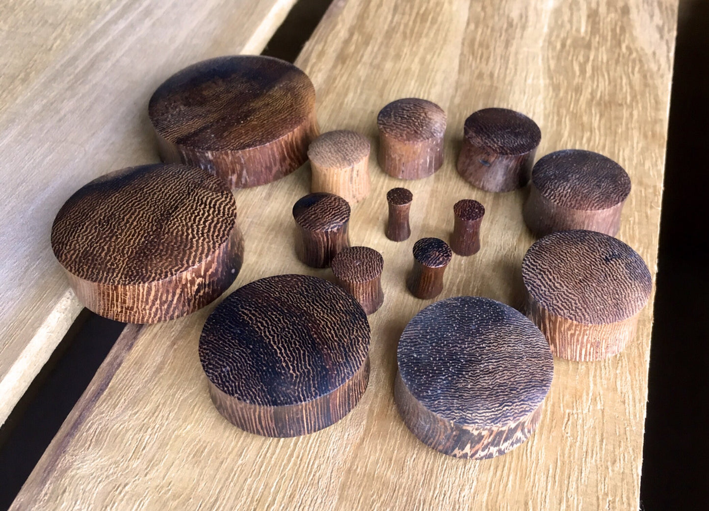 PAIR of Stunning Organic Convex Snake Wood Plugs - Gauges 6g (4mm) up to 1&3/8" (35mm) available!