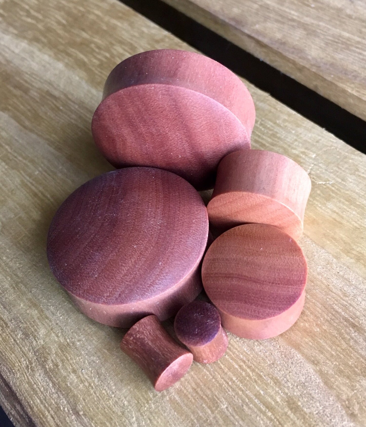 PAIR of Beautiful Organic Saba Wood Plugs - Gauges 6g (4mm) up to 1&3/8" (35mm) available!