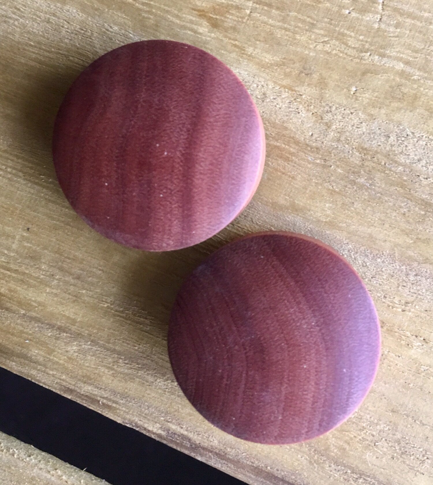 PAIR of Beautiful Organic Saba Wood Plugs - Gauges 6g (4mm) up to 1&3/8" (35mm) available!