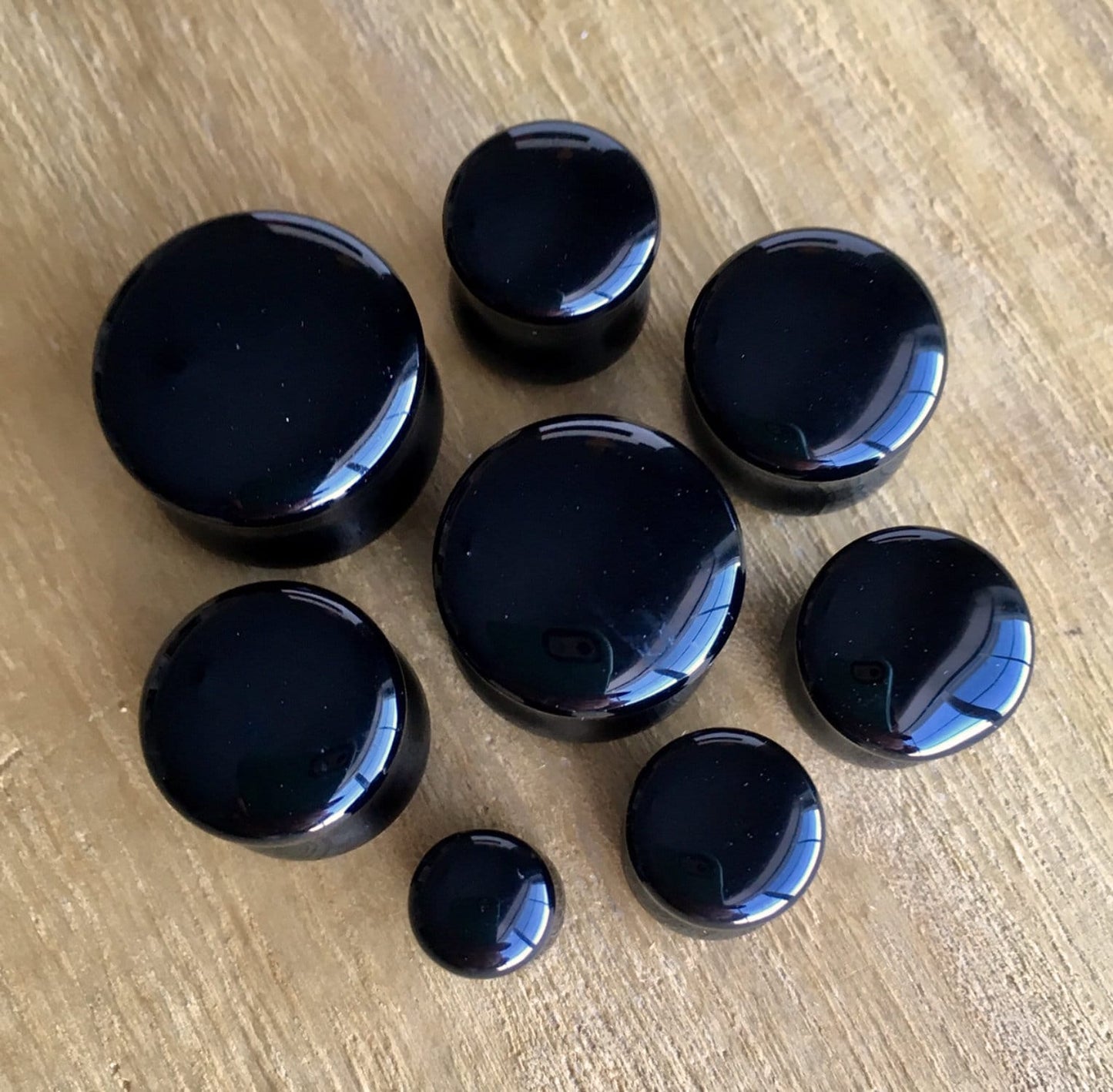 PAIR of Black Glass Double Flare Plugs - Gauges 2g (6mm) through 5/8" (16mm) available!