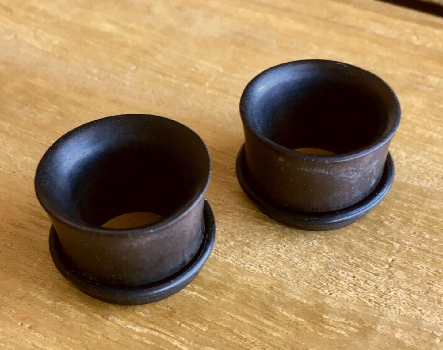 PAIR of Organic Black Areng Single Flare Wood Tunnels / Plugs with O-Rings - Gauges 8g (3.2mm) up to 13/16" (20mm) available!