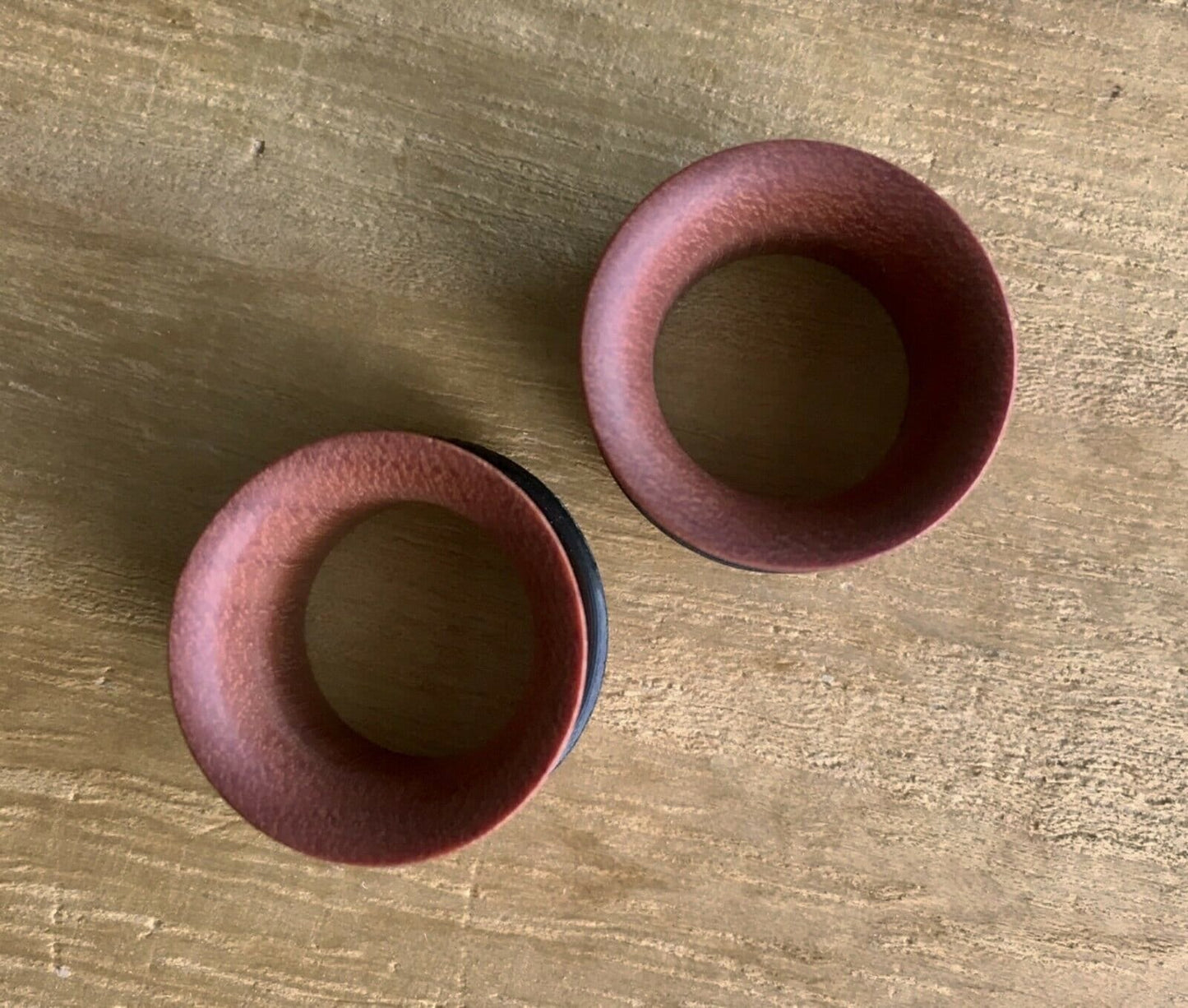 PAIR of Organic Sawo Wood Single Flare Tunnels / Plugs with O-Rings - Gauges 8g (3.2mm) up to 13/16" (20mm) available!