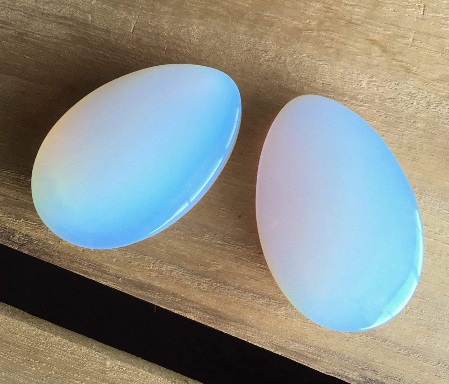 PAIR of Beautiful Opalite Teardrop Opalescent Stone Plugs - Gauges 8g (3mm) to 1&1/2" (38mm) available!