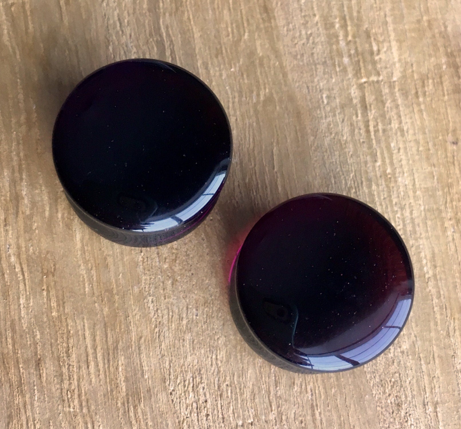 PAIR of Stunning Burgundy Glass Double Flare Plugs - Gauges 2g (6mm) through 5/8" (16mm) available!