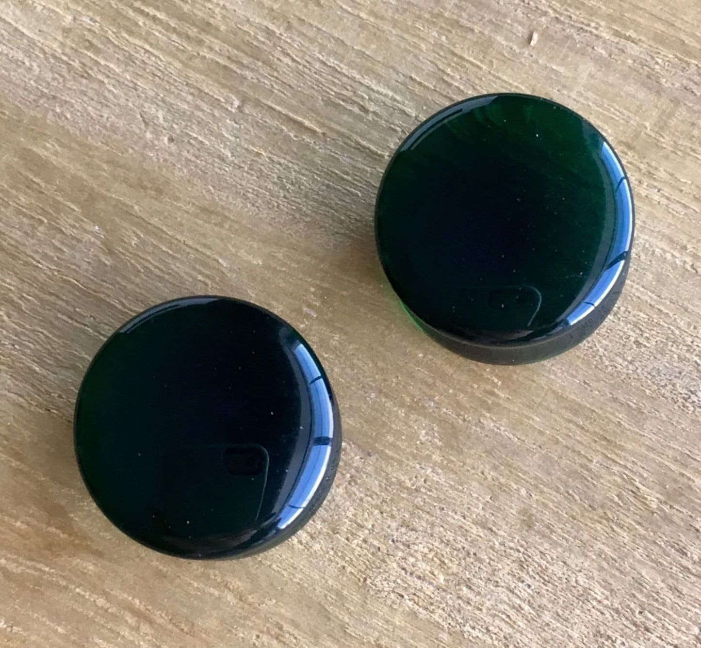 PAIR of Beautiful Green Glass Double Flare Plugs - Gauges 2g (6mm) through 5/8" (16mm) available!