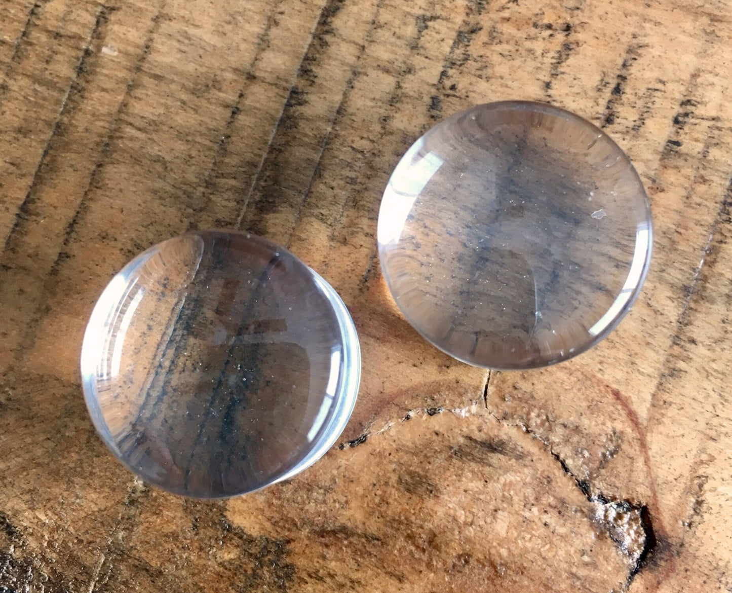 PAIR of Beautiful Clear Glass Double Flare Plugs - Gauges 2g (6mm) through 5/8" (16mm) available!