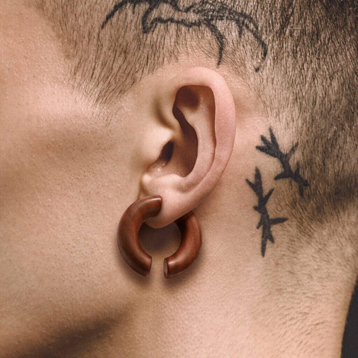 PAIR of Stunning Organic Saba Wood Hoops Ear Weight Hanging Plugs - Gauges 2g (6mm) up to 5/8" (16mm) available!