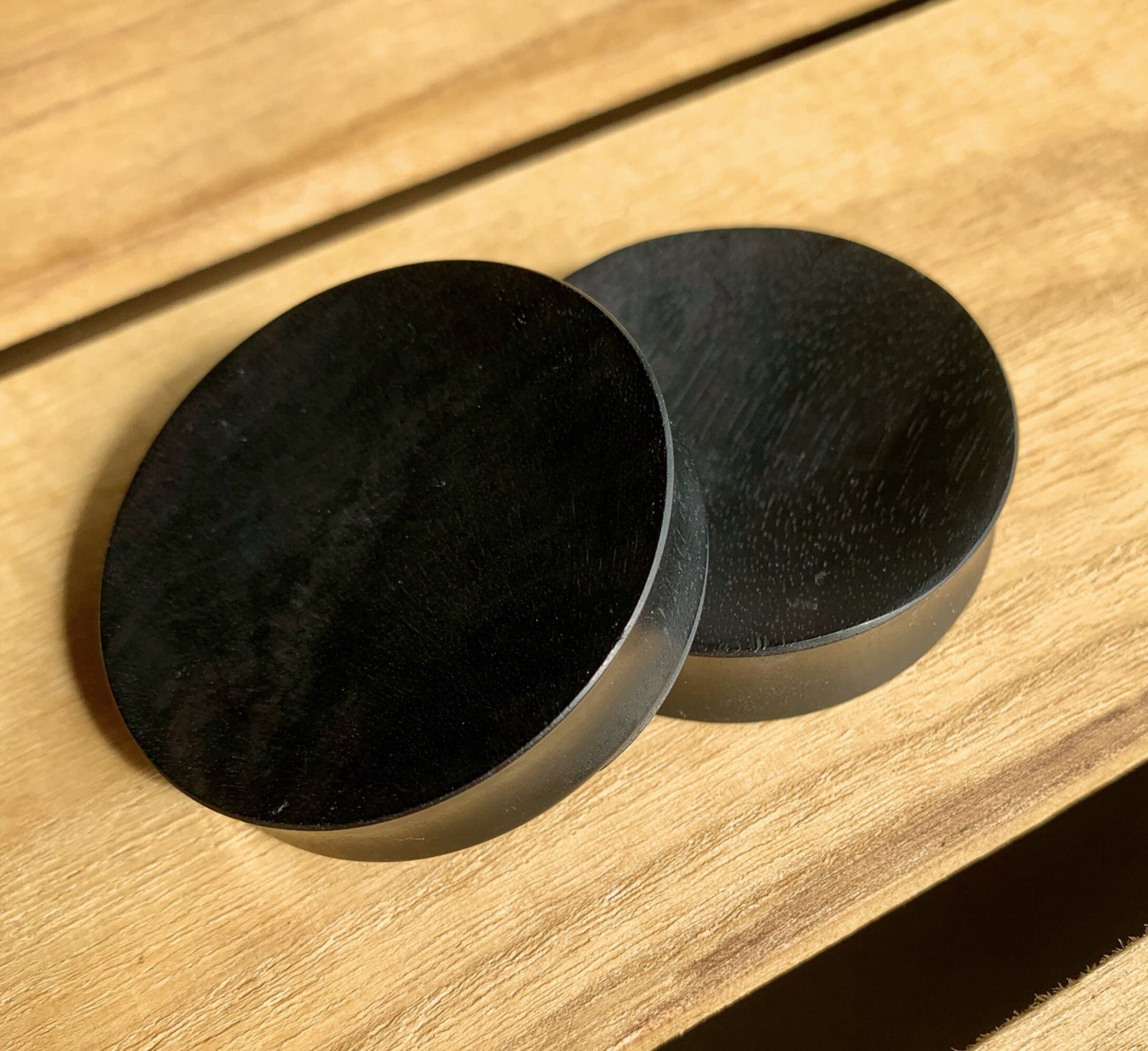 PAIR of Organic Concave Areng Wood Plugs - Gauges 1" (25mm) thru 52mm (a little over 2") available!