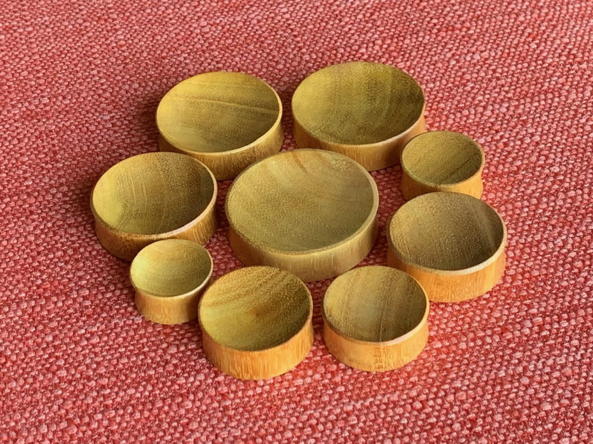 PAIR of Stunning Organic Concave Jackfruit Wood Plugs - Gauges 1" (25mm) thru 52mm (a little over 2") available!
