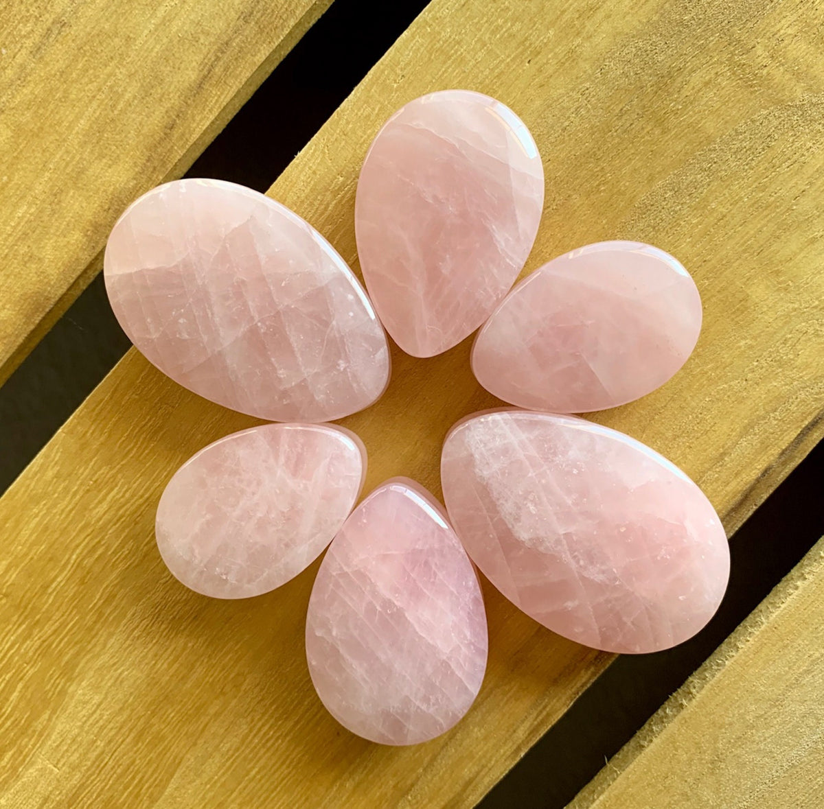 PAIR of Beautiful Teardrop Rose Quartz Organic Stone Plugs - Gauges 0g to 38mm available!