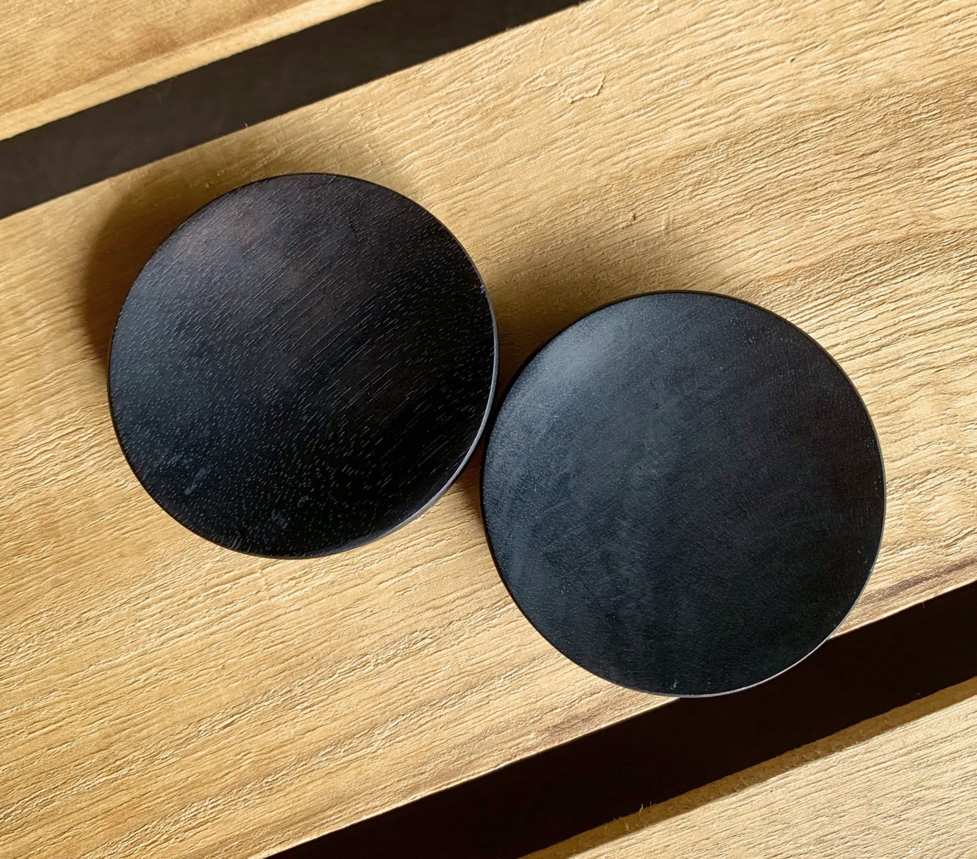 PAIR of Organic Concave Areng Wood Plugs - Gauges 1" (25mm) thru 52mm (a little over 2") available!