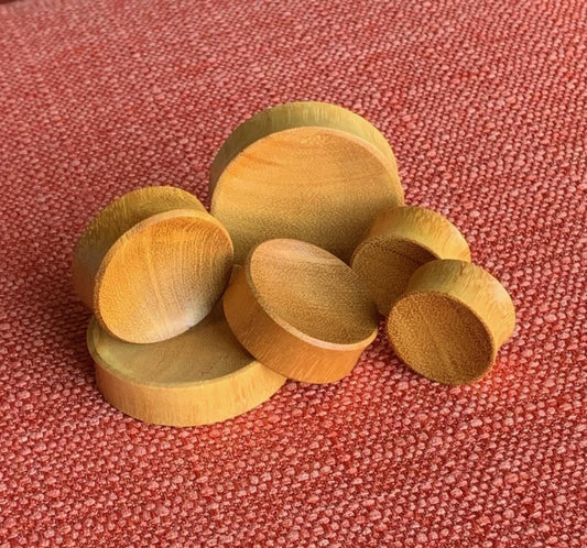 PAIR of Stunning Organic Concave Jackfruit Wood Plugs - Gauges 1" (25mm) thru 52mm (a little over 2") available!