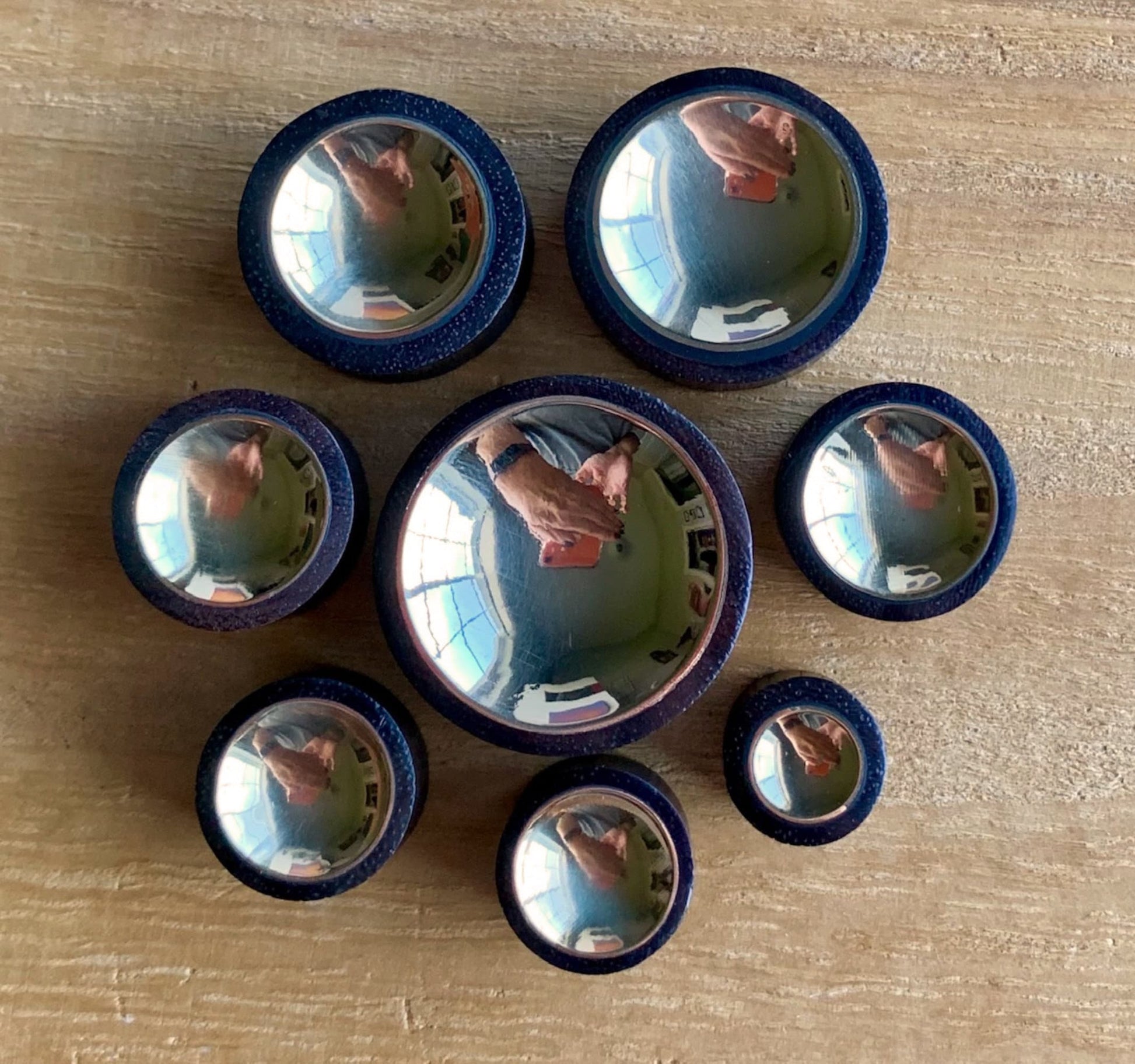 PAIR of Unique Concave Gold Tin Sono Wood Double Flare Plugs - Gauges 00g (10mm) up to 1" (25mm) available!