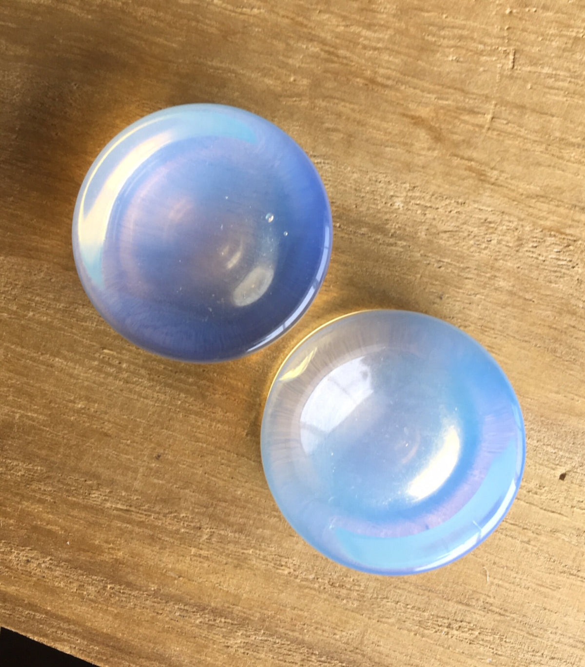 PAIR of Stunning Organic Concave Opalite Stone Plugs - Gauges 0g (8mm) up to 1" (25mm) available!