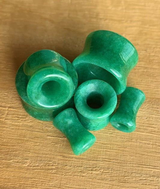 PAIR of Stunning Real Jade Organic Stone Tunnels