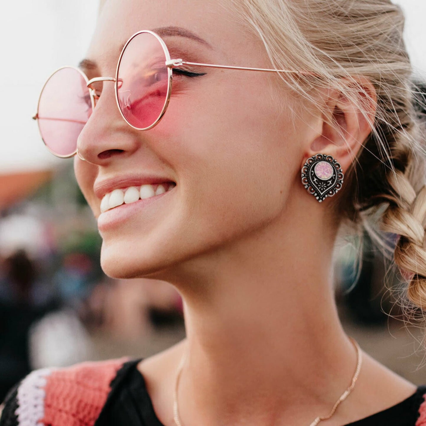 PAIR of Stunning Opalite Stone Teardrop Double Flare Tunnels/Plugs - Gauges 2g (6mm) thru 5/8" (16mm) available!