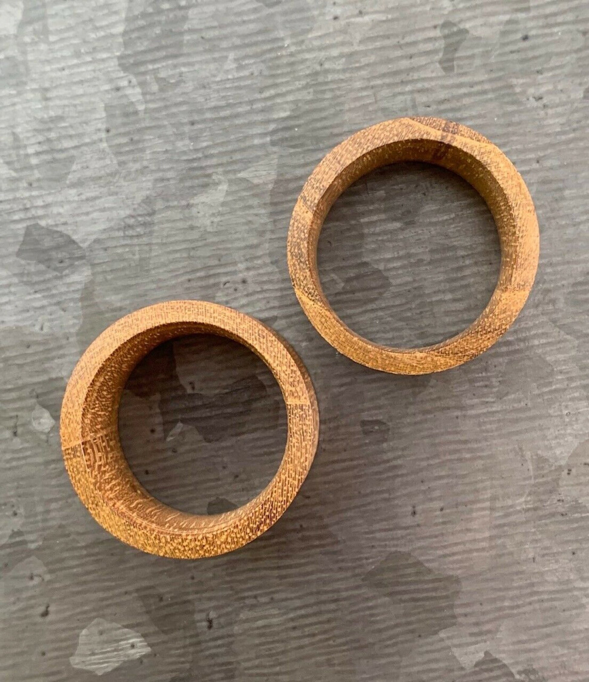 PAIR of Unique Organic Teak Wood Double Flare Tunnels/Plugs - Gauges 8g (3.2mm) up to 1" (25mm) available!