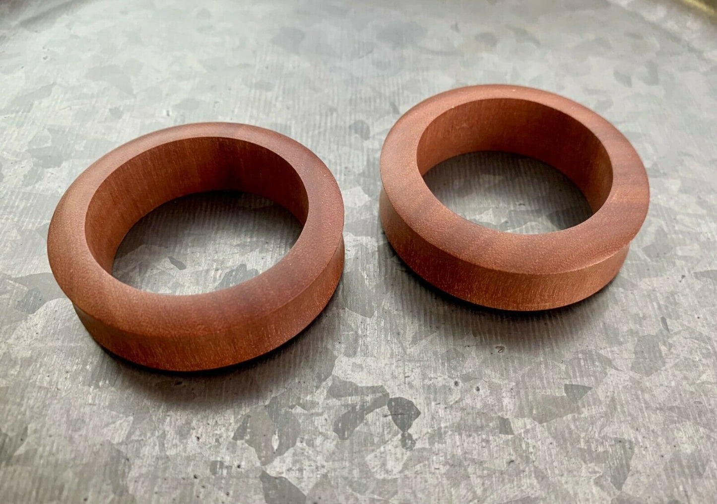 PAIR of Concave Sawo Wood Double Flare Tunnels/Plugs - Gauges 1" (25mm) up to 2" (52mm) available!