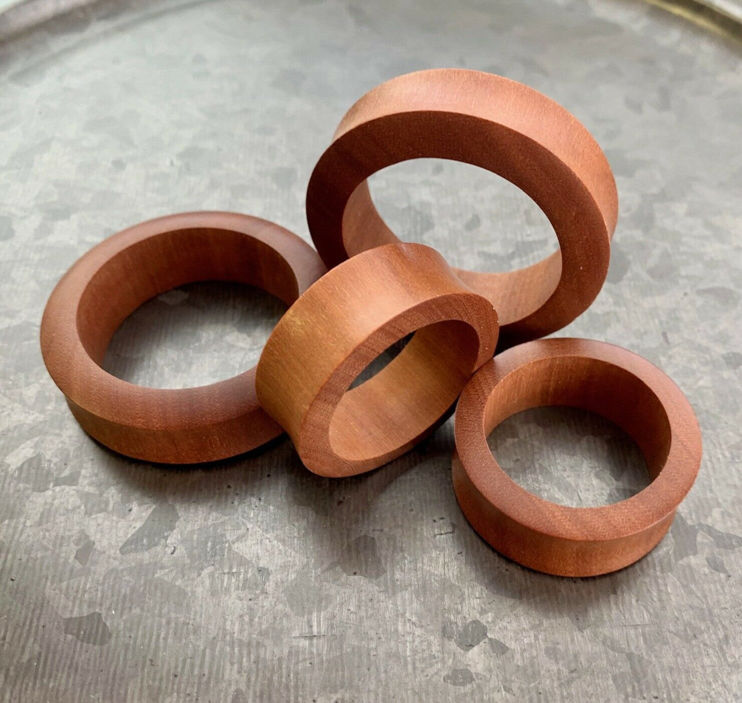 PAIR of Concave Sawo Wood Double Flare Tunnels/Plugs - Gauges 1" (25mm) up to 2" (52mm) available!