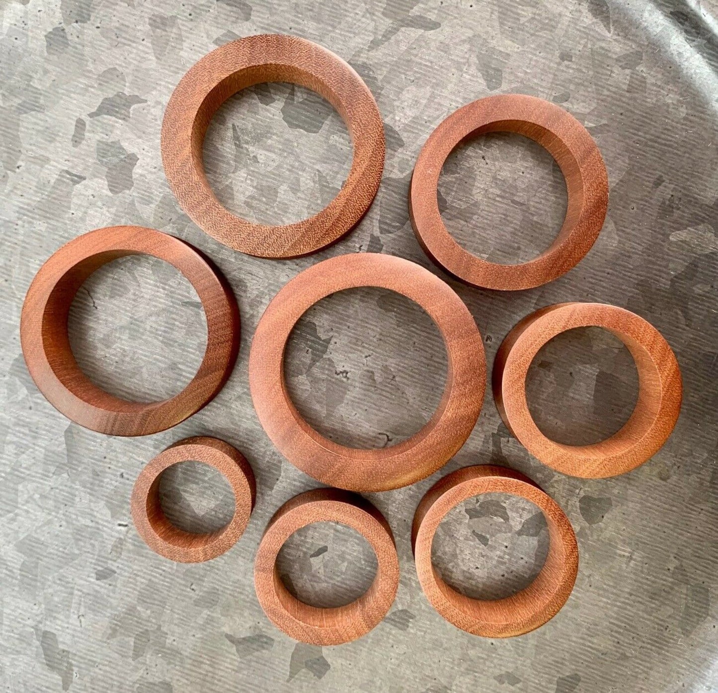 PAIR of Concave Sawo Wood Double Flare Tunnels/Plugs - Gauges 1" (25mm) up to 2" (52mm) available!