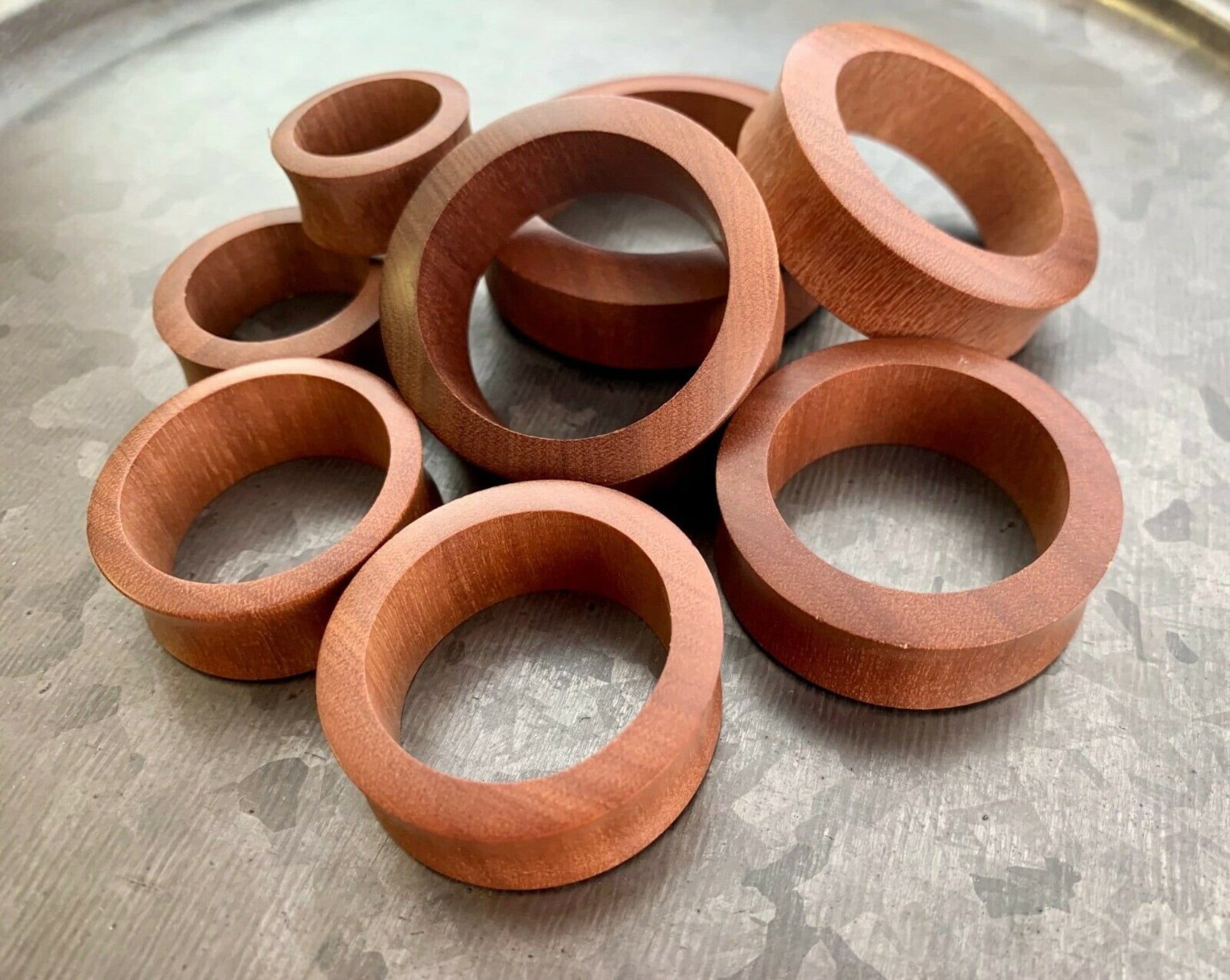 PAIR of Concave Sawo Wood Double Flare Tunnels/Plugs - Gauges 1" (25mm) up to 2" (52mm) available!