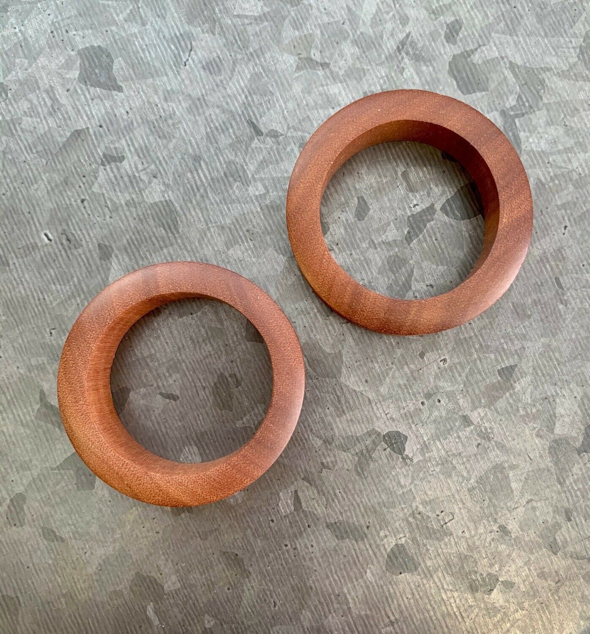 PAIR of Concave Sawo Wood Double Flare Tunnels/Plugs - Gauges 1" (25mm) up to 2" (52mm) available!