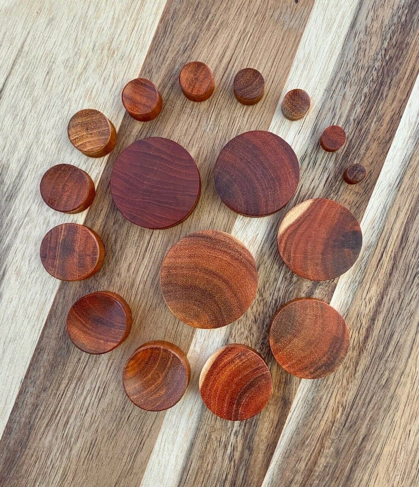 PAIR of Stunning Organic Chang Wood Plugs - Gauges 8g (3.2mm) up to 1&1/2" (38mm) available!