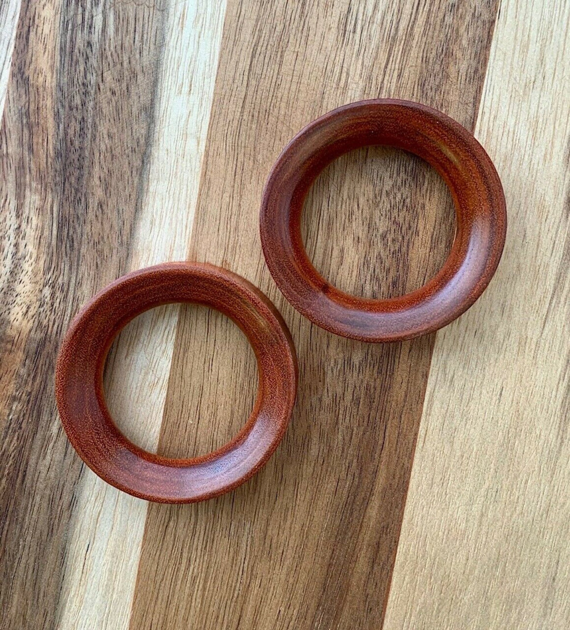 PAIR of Beautiful Organic Chang Wood Double Flare Tunnels/Plugs - Gauges 0g (8mm) up to 2" (50mm) available!