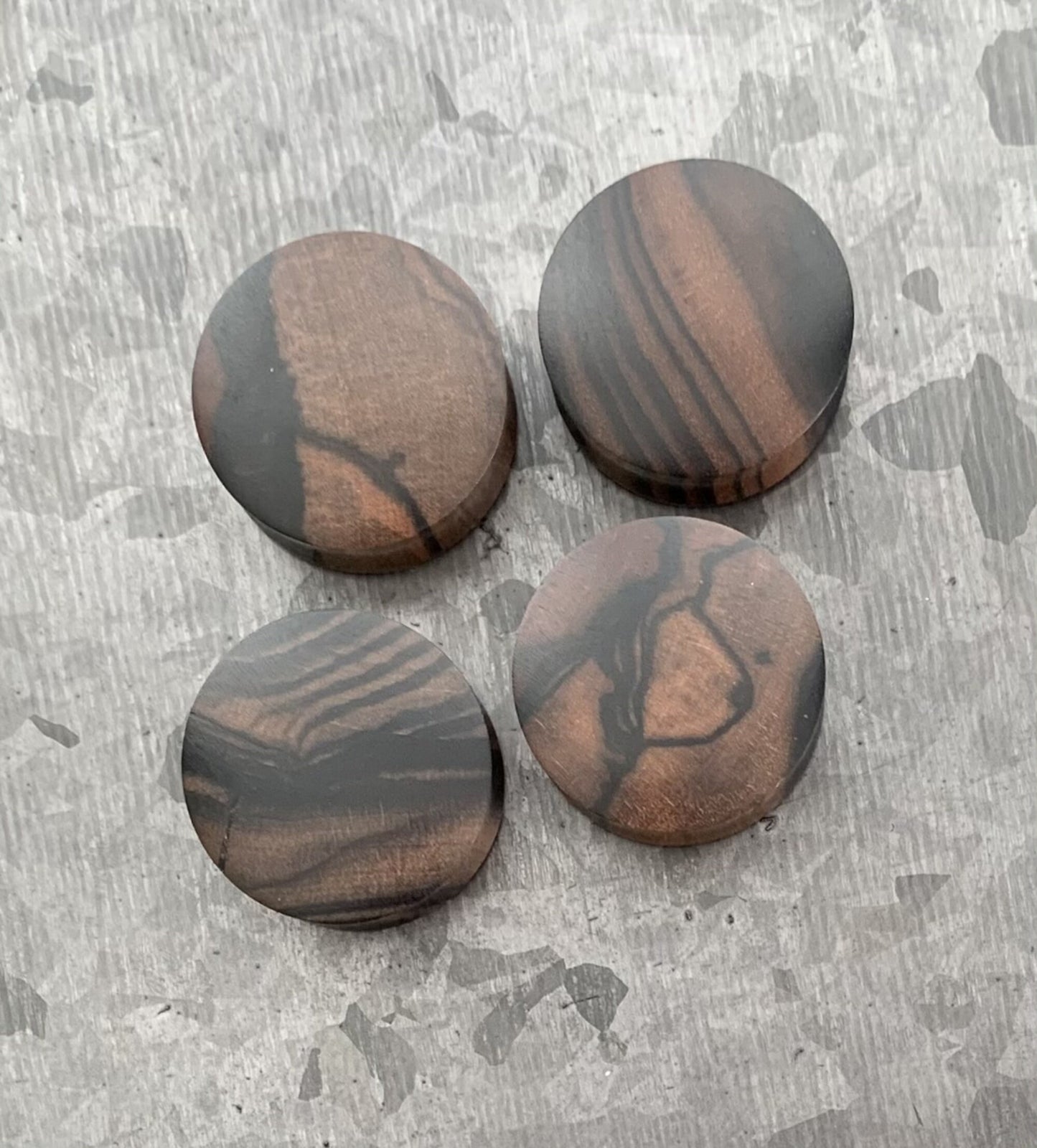 PAIR of Beautiful Organic Ebony Wood Convex Saddle Double Flare Plugs/Tunnels - Gauges 8g (3.2mm) up to 1" (25mm) available!