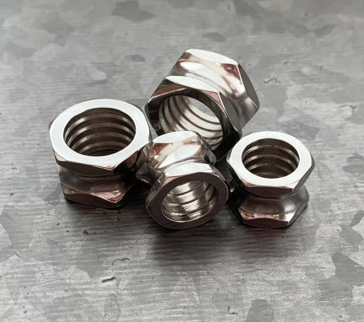 PAIR of Stunning 316L Surgical Steel Hexagon Bolt Double Flare Tunnels - Gauges 2g (6mm) thru 5/8" (16mm) available!